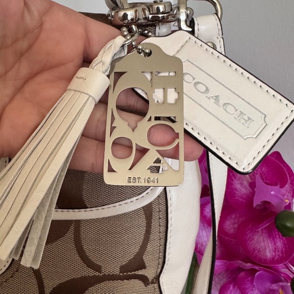 COACH 19034 Khaki  Ivory Signature Jacquard Leather Legacy Willis Crossbody Bag - Picture 6 of 15